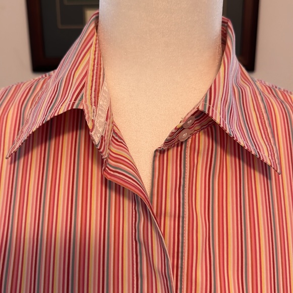 Moda international ladies, striped button-down blouse. M. Very good condition. - Picture 4 of 12